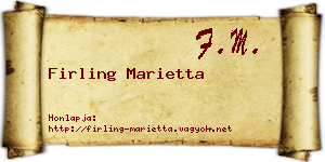 Firling Marietta névjegykártya